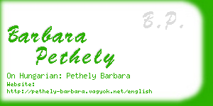 barbara pethely business card